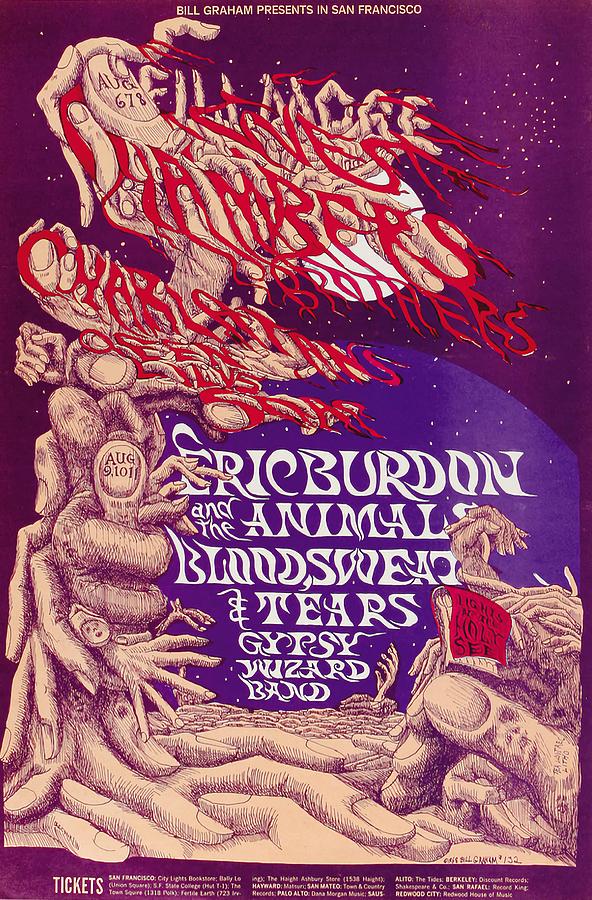 Eric Burdon and the Animals - 1968 Vintage Concert Poster Photograph by ...