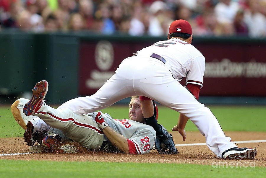 Eric Chavez And Chase Utley Photograph by Christian Petersen Eric Chavez And Chase Utley Photograph by Christian Petersen