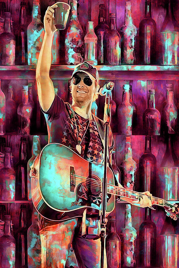 Eric Church Art Drink In My Hand by Danette West Mixed Media by The ...