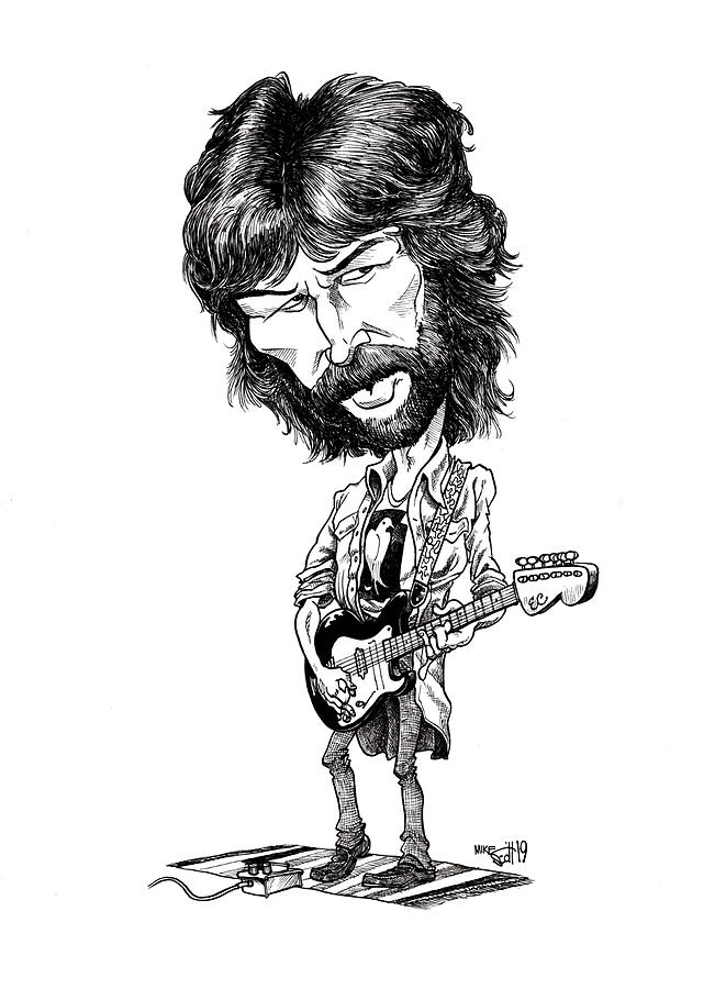Eric Clapton, 1971 Drawing by Mike Scott