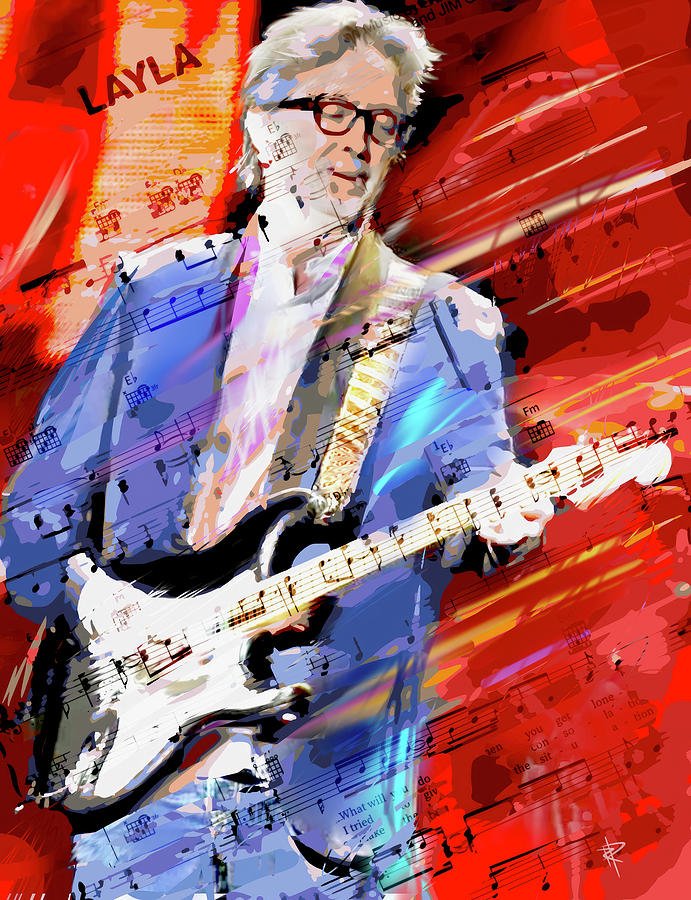 Eric Clapton Mixed Media by Russell Pierce