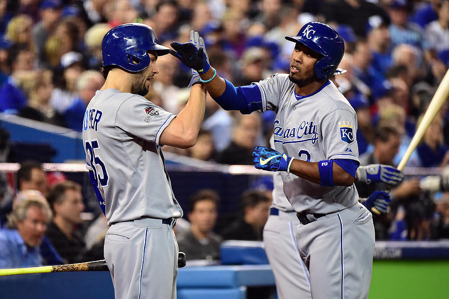 Eric Hosmer and Alcides Escobar Photograph by Harry How