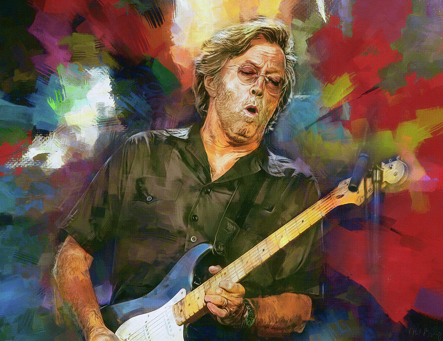 Eric Plays the Blues Mixed Media by Mal Bray - Fine Art America