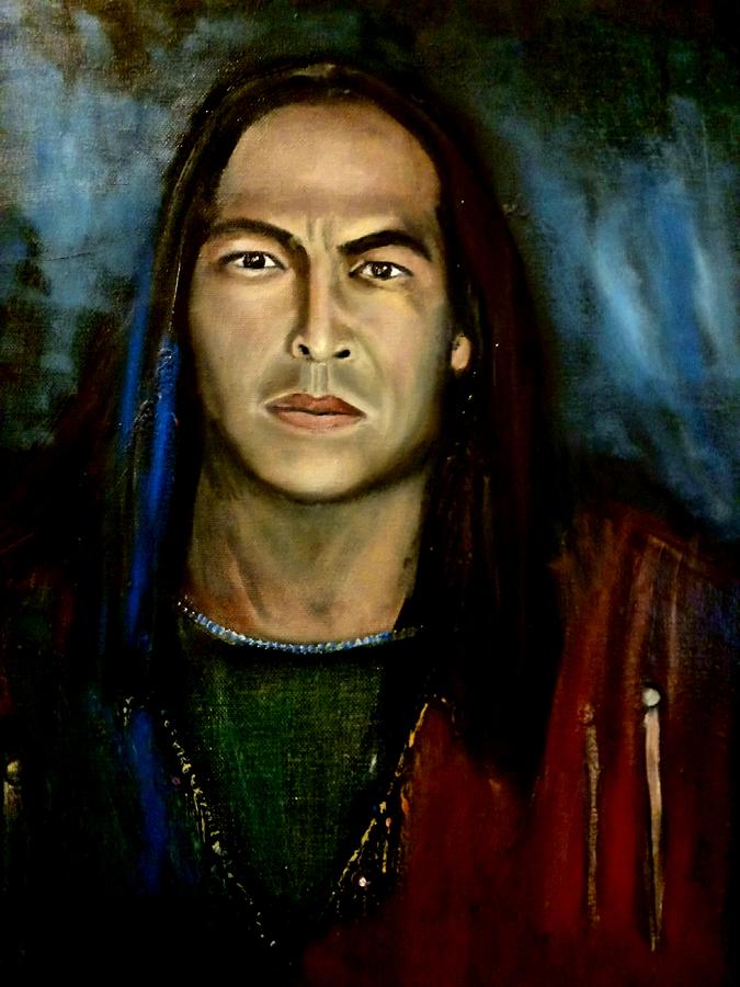 Eric Schweig a Portrait Painting by Rosalyn Scott | Fine Art America