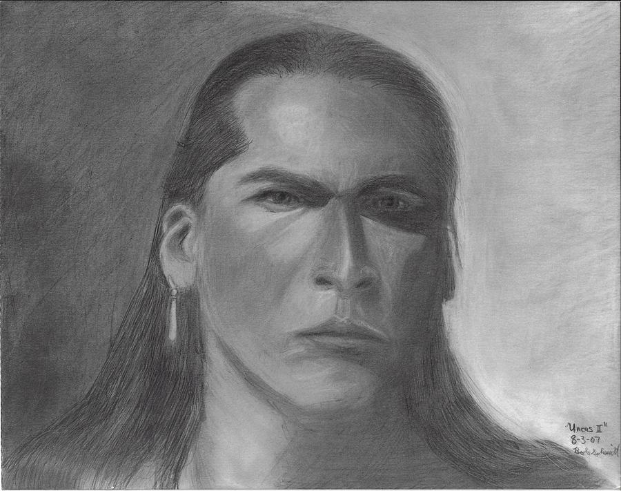 Eric Schweig Uncas Drawing by Bob Schmidt | Fine Art America