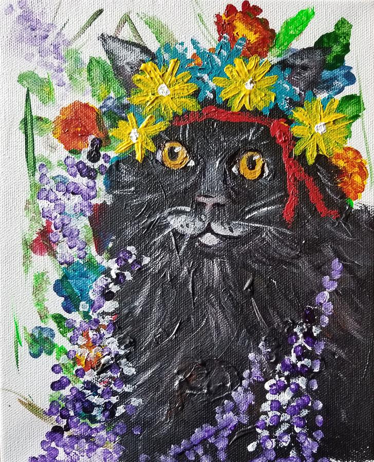 Eric the cat Painting by Susan Voidets