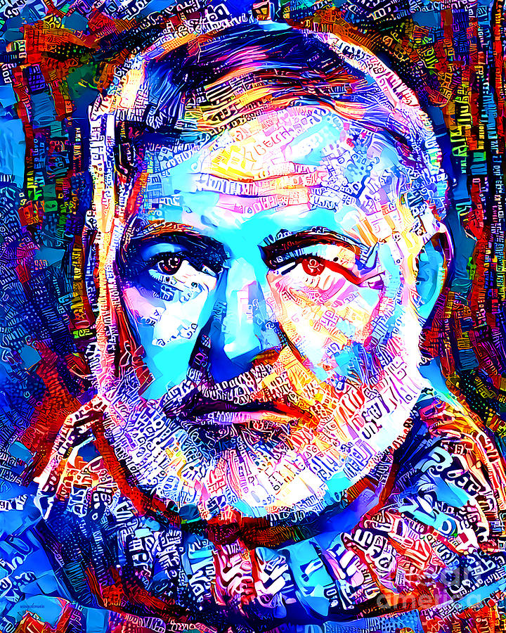Ernest Hemingway In Vibrant Modern Contemporary Urban Style 20220424 Mixed Media by Wingsdomain Art and Photography