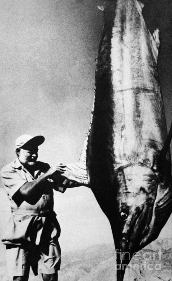 Ernest Hemingway With Marlin Caught In Peru Photograph by Granger