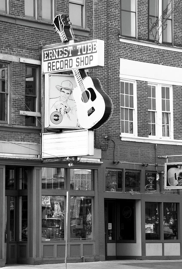 Ernest Tubb Record Shop BW Photograph by Bob Pardue