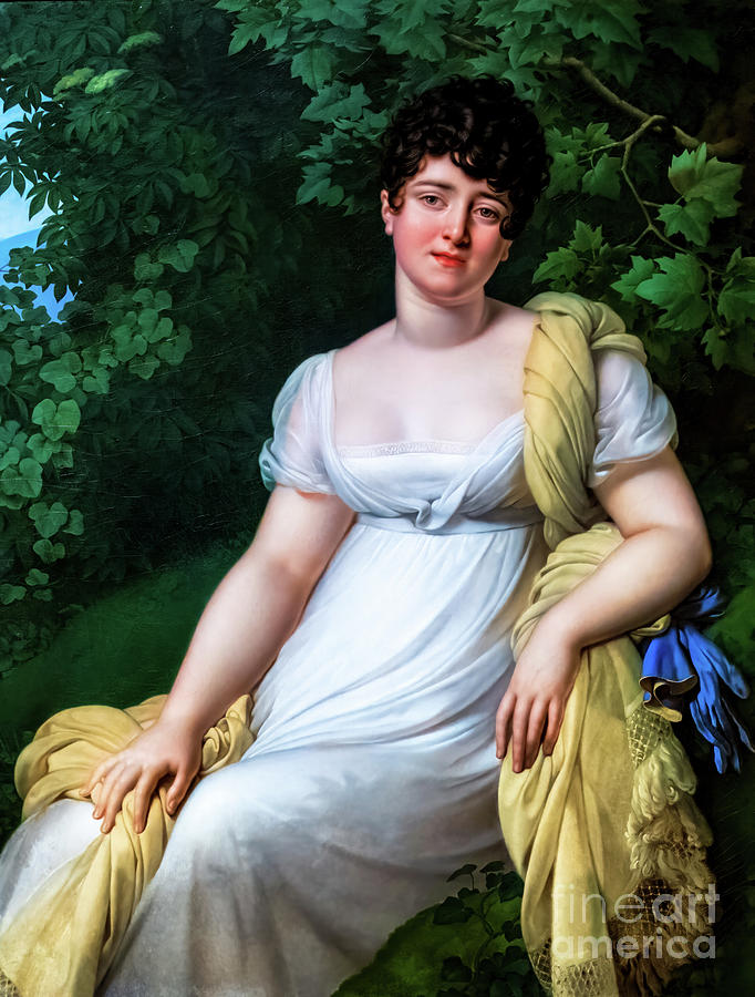 Erneste Bioche de Misery by Anne Louise Girodet de Roucy-Trioson Painting by Anne Louis Girodet de Roucy-Trioson