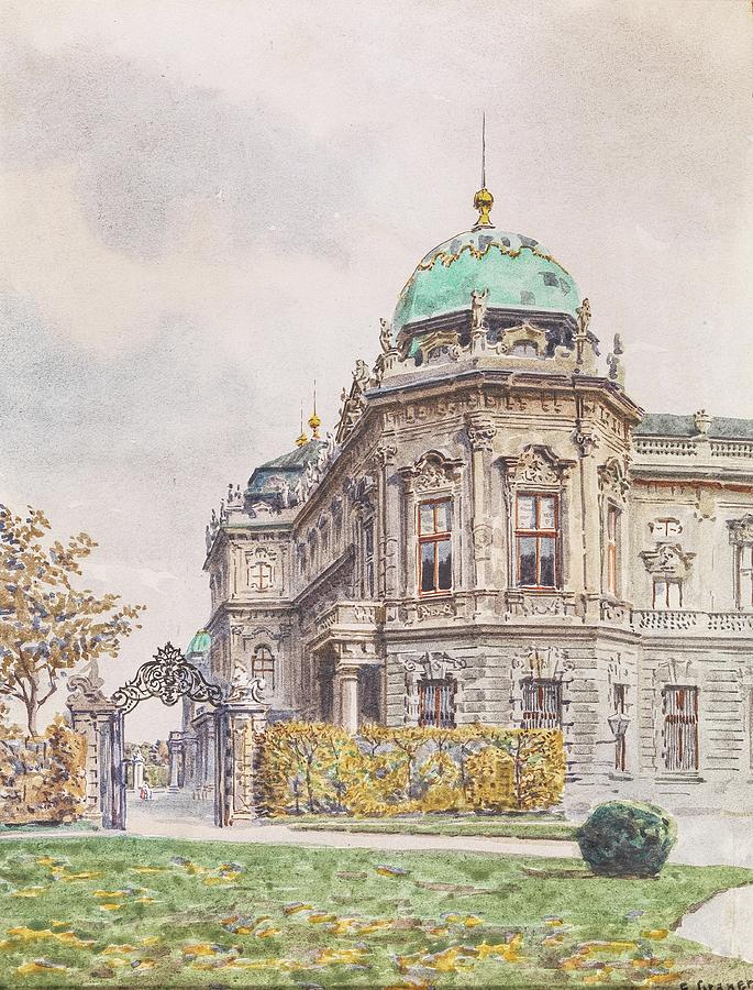 Ernst Graner Entrance to the Obere Belvedere Painting by MotionAge