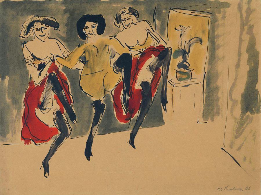 Ernst Ludwig Kirchner 1880 1938 Three dancers Painting by Artistic ...