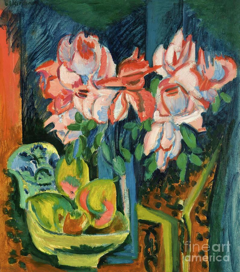 Ernst Ludwig Kirchner Pink Roses Mixed Media by Word Fandom | Fine Art ...