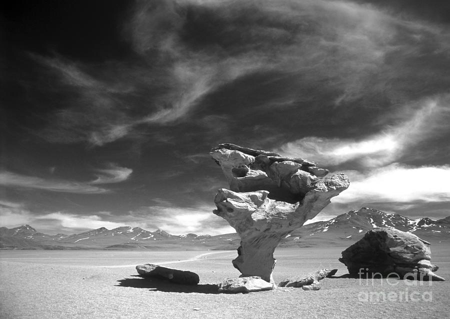 Eroded rock in the desert Bolivia Photograph by James Brunker