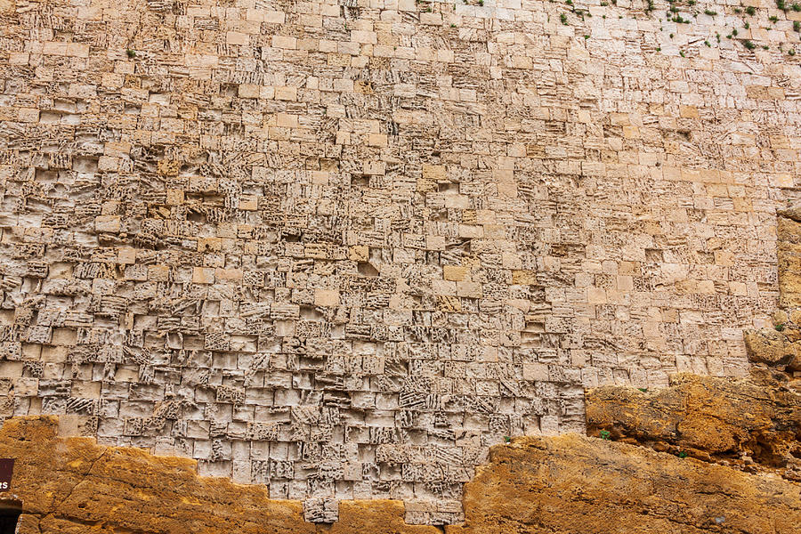 Eroded wall of the Citadel in Victoria Gozo, Malta Photograph by Flottmynd