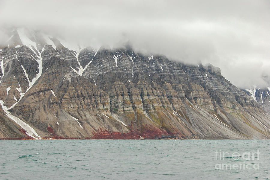 Summer Photograph - Eroding Hillsides of the Svalbard Archipelago by Nancy Gleason