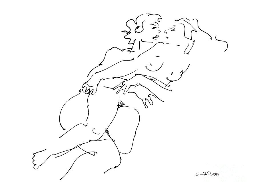 Black And White Drawing - Erotic Art Drawings 13 by Gordon Punt