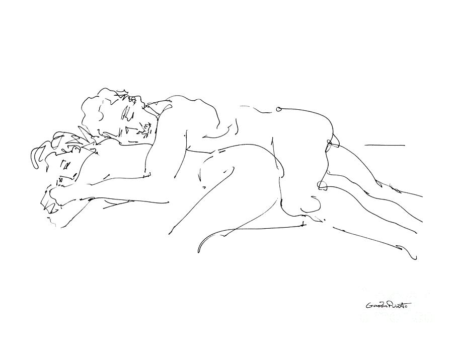 Black And White Drawing - Erotic Art Drawings 2 by Gordon Punt