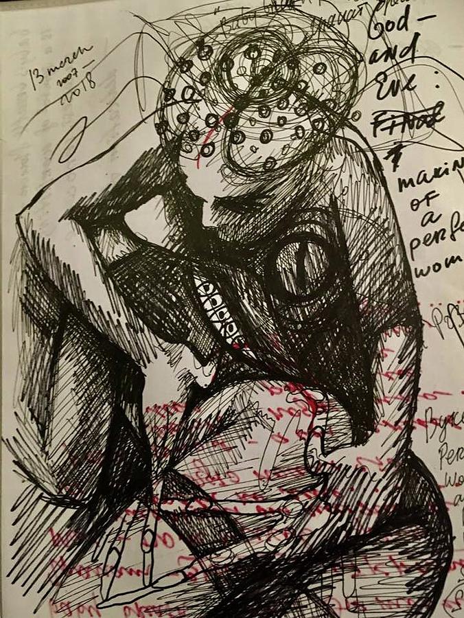 Erotic Sketch  Drawing by Yelena Tylkina