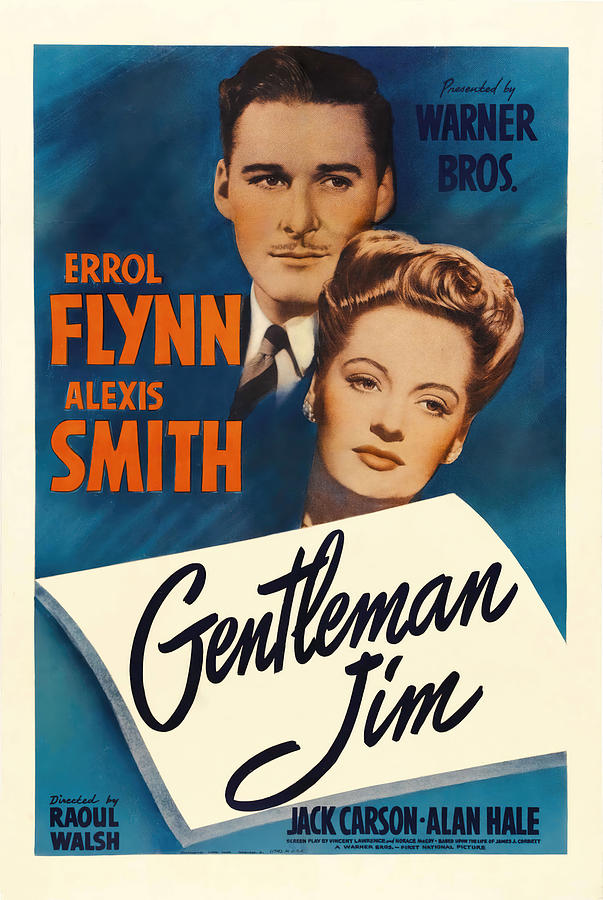 ERROL FLYNN and ALEXIS SMITH in GENTLEMAN JIM -1942-, directed by RAOUL WALSH. Photograph by Album