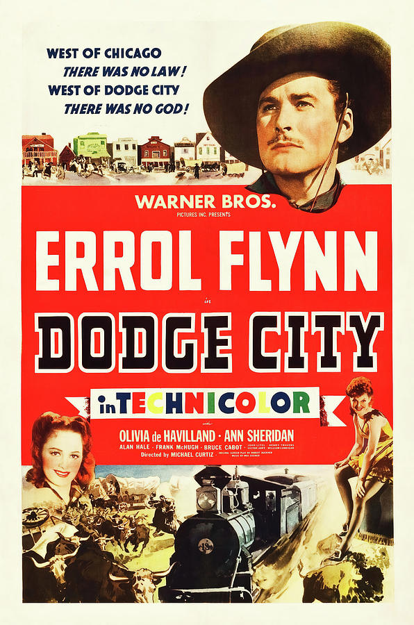 ERROL FLYNN in DODGE CITY -1939-, directed by MICHAEL CURTIZ. Photograph by Album
