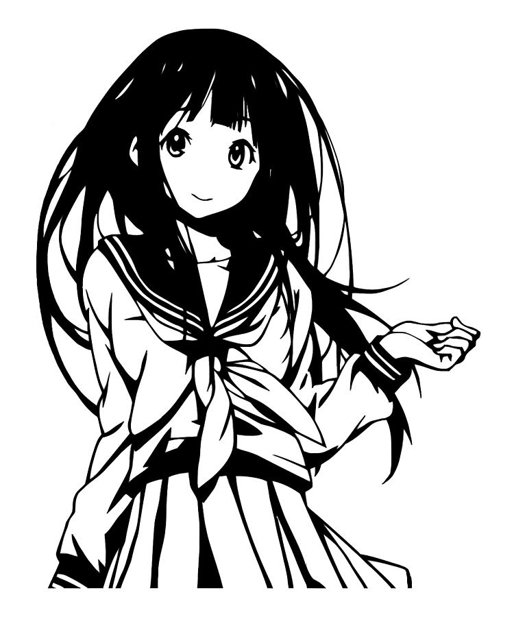 Eru Chitanda Hyouka Anime Drawing By Dnt Prints Fine Art America