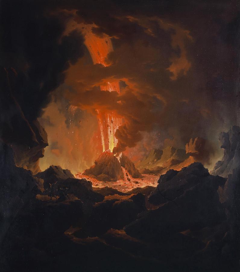 Eruption Of Mount Vesuvius Painting by Michael Wutky Austrian