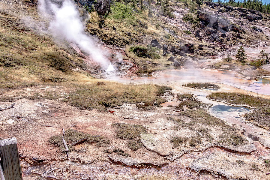 Eruption of Old Faithful geyser at Yellowstone Nationl park Photograph by Alex Grichenko