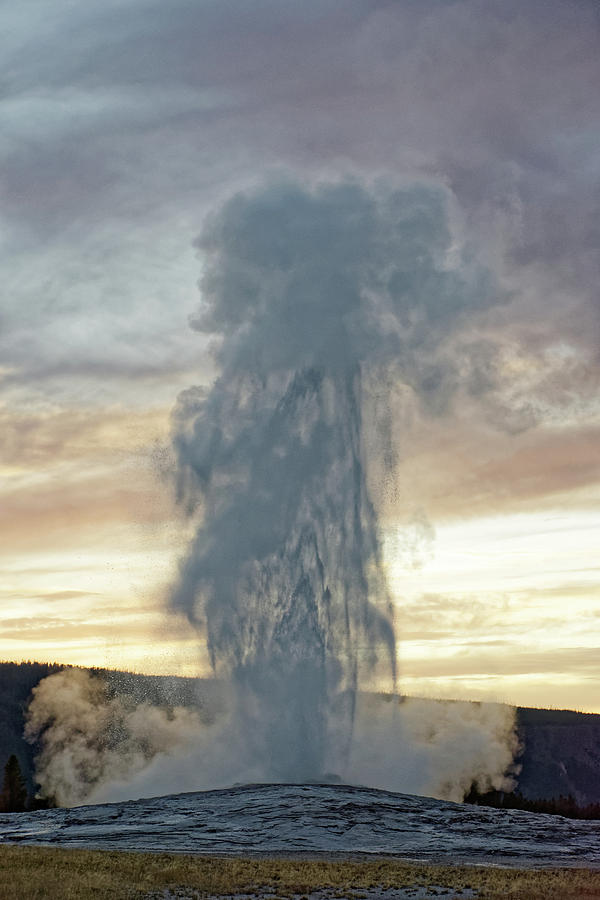 Eruption -- Old Faithful Geyser in Yellowstone National Park, Wyoming Photograph by Darin Volpe