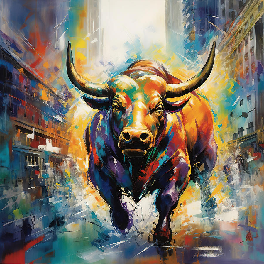 Escaped Wall Street Bull Digital Art by Athena Mckinzie