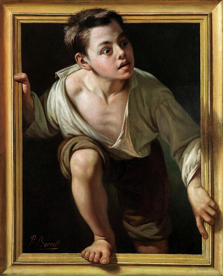 Escaping Criticism illusion Painting by Pere Borrell Del Caso