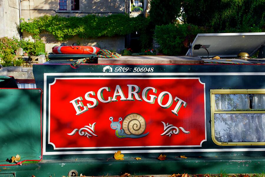 Narrow Boat Photograph - Escargot I by Joe Vella