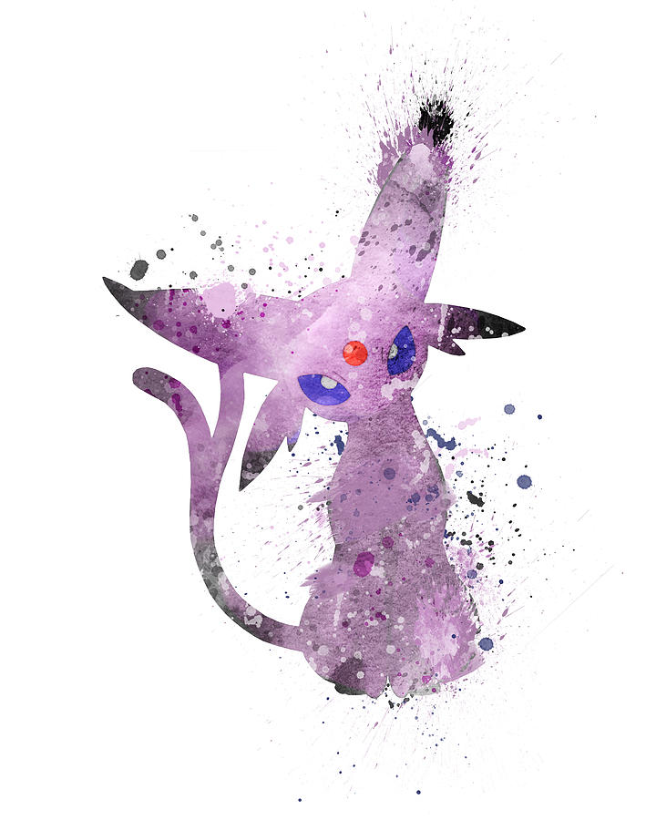 Espeon pokemon watercolor Digital Art by Mihaela Pater - Fine Art America