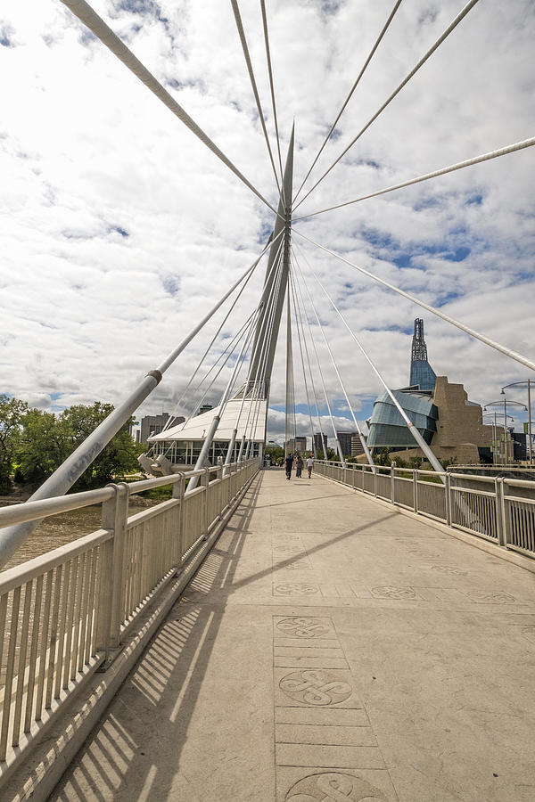 Esplanade Riel, Winnipeg, Manitoba With Canadian Museum for Human Rights Photograph by Dougall_Photography