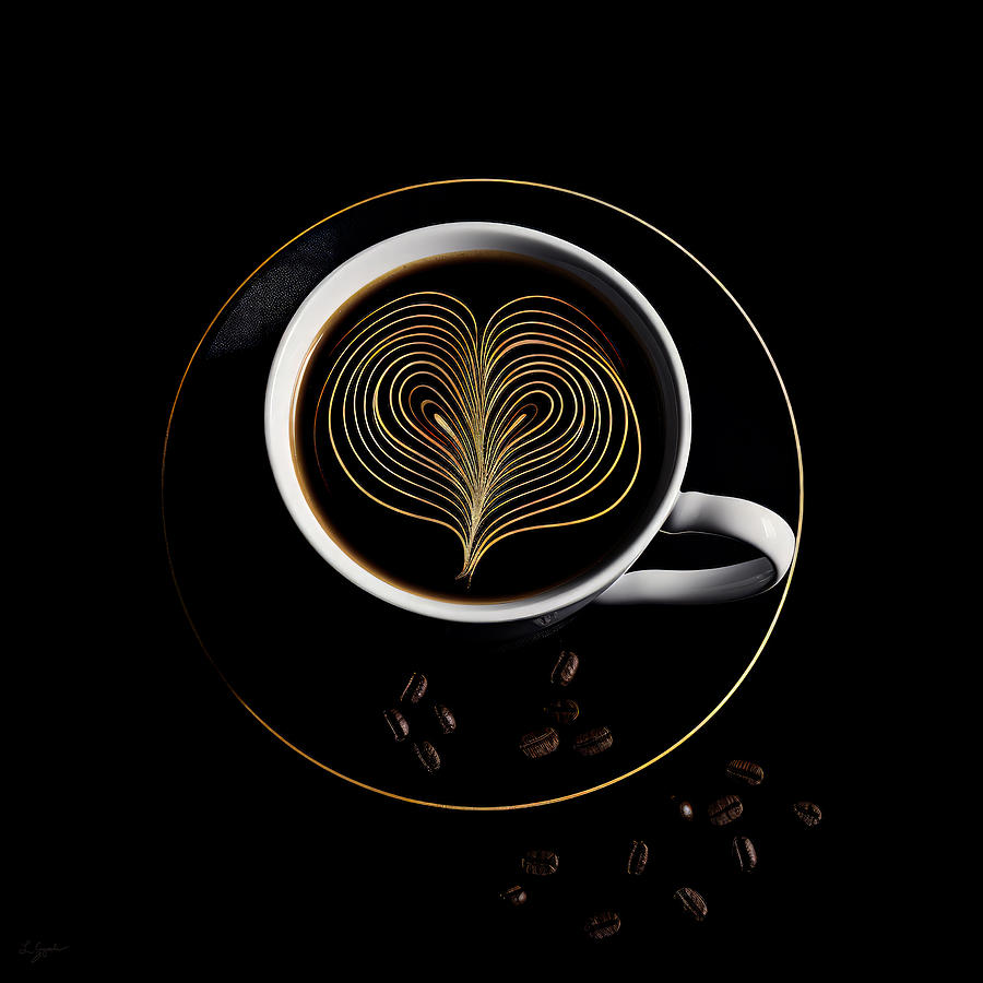 Espresso Alchemy - Coffee Bean Art Painting by Lourry Legarde