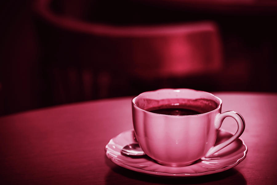 Espresso In Cup, Toned In Pink Photograph by Iuliia Malivanchuk