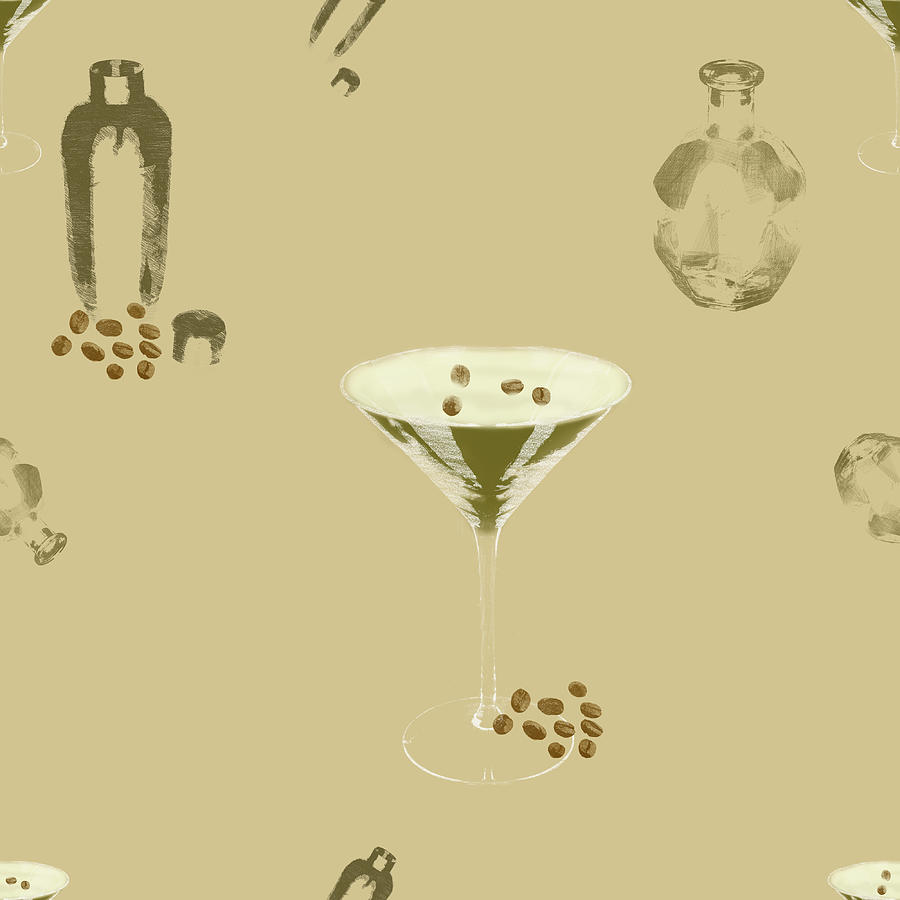 Espresso Martini seamless repeating pattern Photograph by Karen Foley