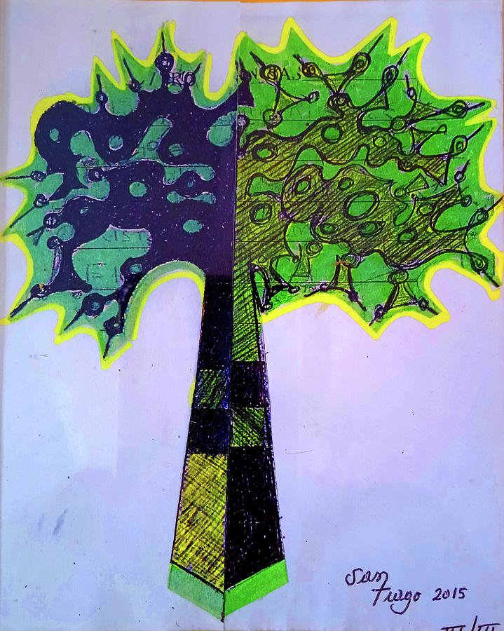 Esquematic tree Painting by Adalardo Nunciato Santiago