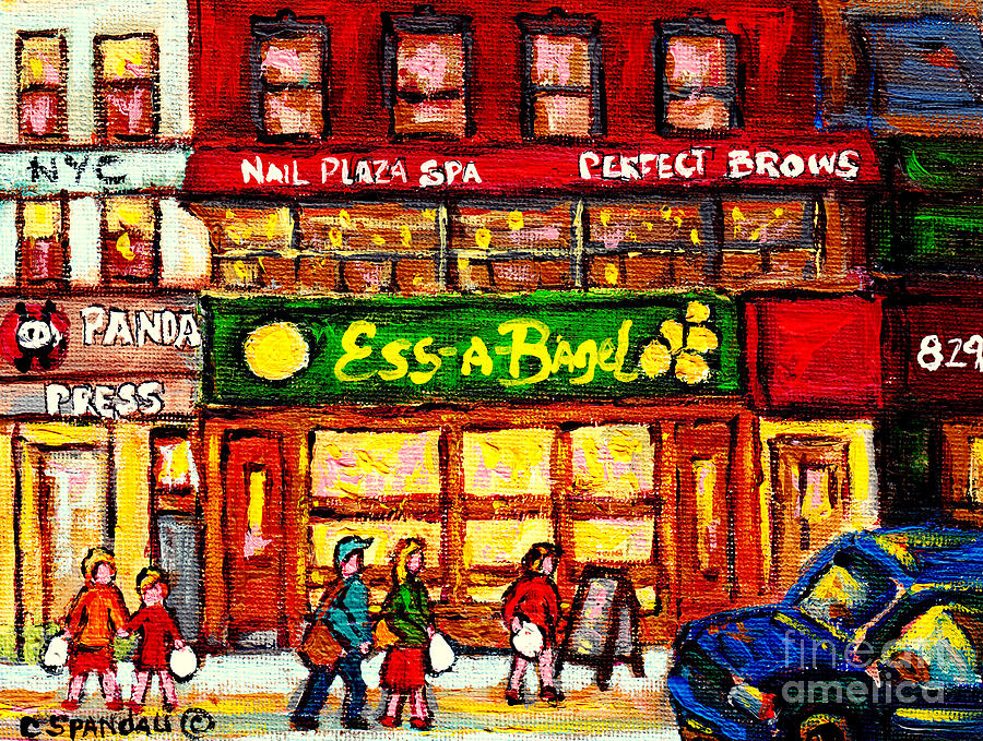 Ess-a-bagel 831 3rd Ave Midtown East C Spandau Paints Best New York City Sandwich Shops American Art Painting by Carole Spandau