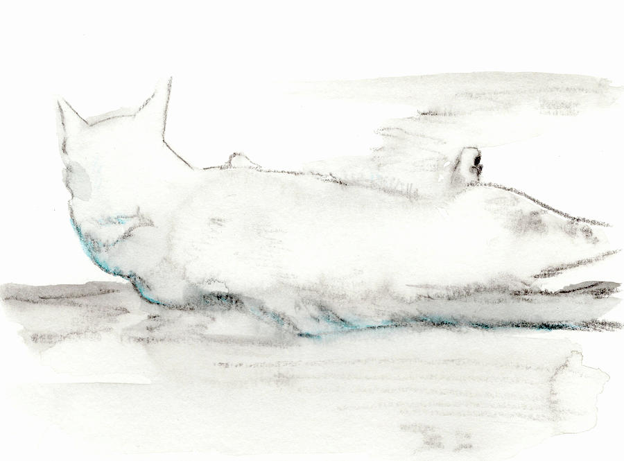 Essence of a Grey Cat Painting by Katherine Nutt