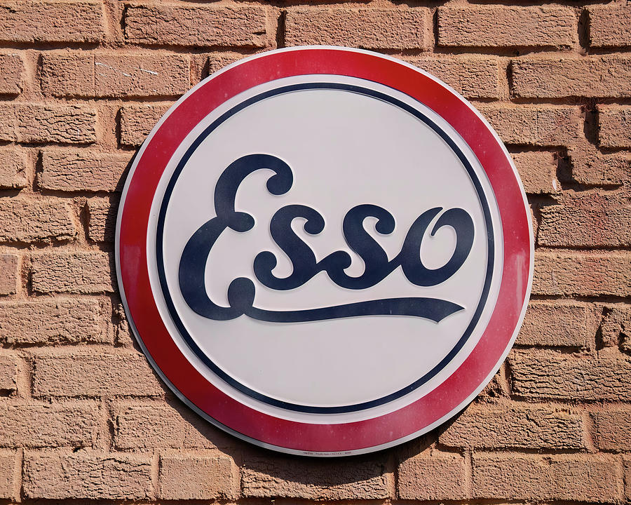 Man Cave Sign Photograph - Esso Button Sign by Flees Photos