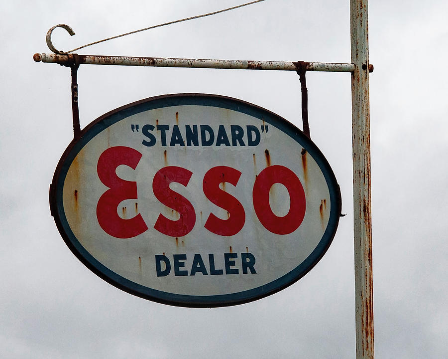 Man Cave Sign Photograph - Esso Gas sign 001 by Flees Photos