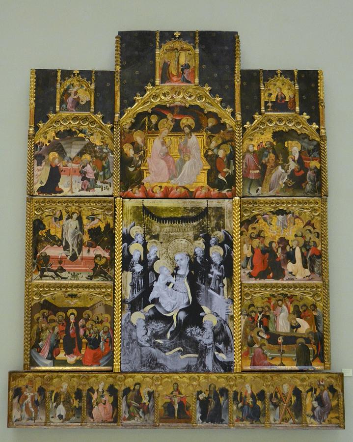 Virgen Painting -  Esta obra  conocida como el Retablo de la vida de la Virgen  fue realizada en 1404 Catala  Retaule  by Pere Nicolau