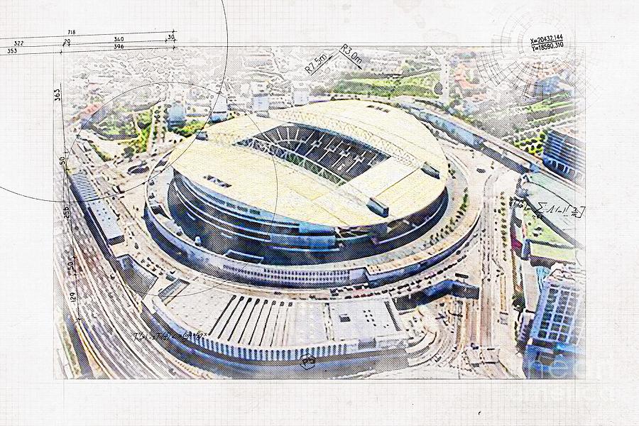 Estadio Do Dragao Aerial View Porto Stadium Soccer Dragau Stadium ...