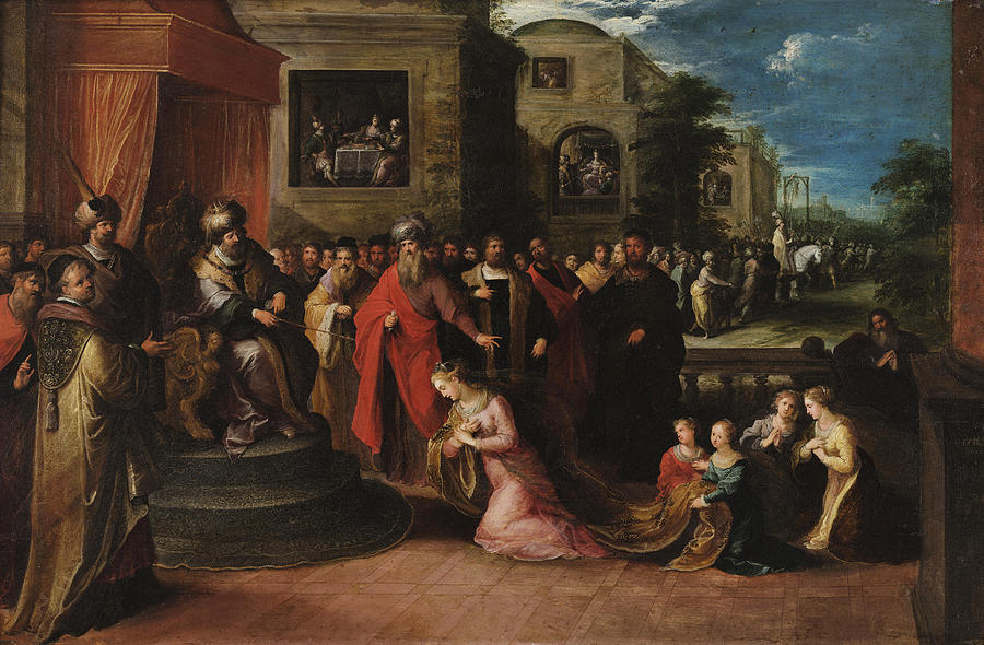 Ester perante Assuero Painting by Frans Francken the Younger | Fine Art ...