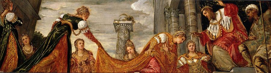 Tintoretto Painting - Esther and Ahasuerus, ca. 1555, Italian School, Oil on canvas, 59 ... by Tintoretto -1518-1594-
