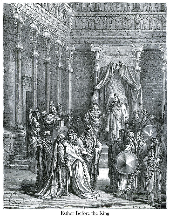 Esther Before The King By Gustave Dore V1 Drawing By Historic 