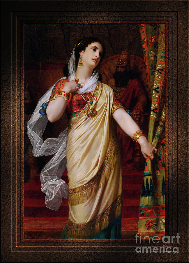 Esther by Hugues Merle Remastered Xzendor7 Fine Art Classical Reproductions Painting by Xzendor7