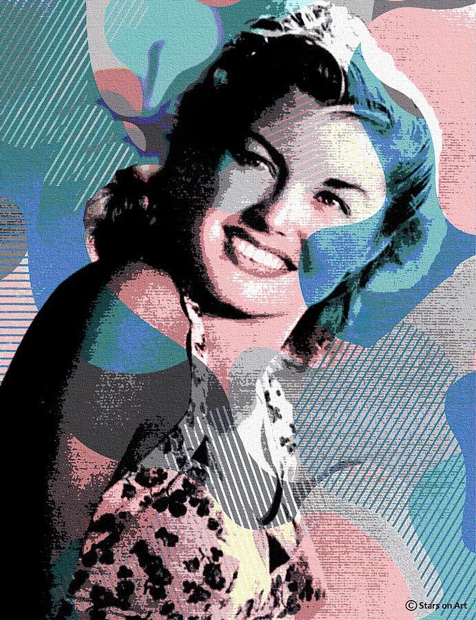 Esther Williams modernized portrait Mixed Media by Movie World Posters