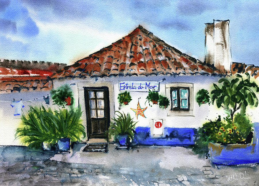 Architecture Painting - Estrela do Mar - Casa Portuguesa by Dora Hathazi Mendes